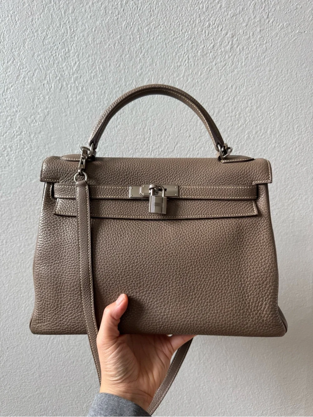 Hermes Kelly 32 Retourne Etoupe Togo in PHW